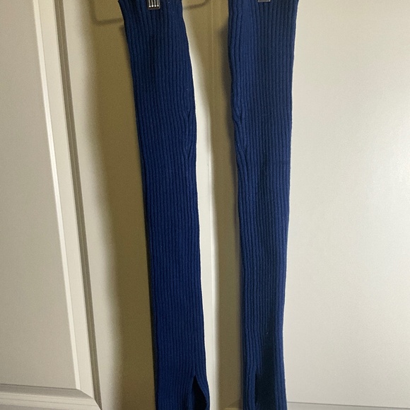 Navy knitted ballet legwarmers - Picture 1 of 5